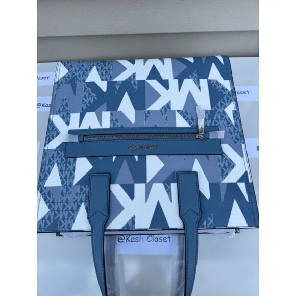 Michael Kors tote bag kenly large purse MK signature chambray multi - Picture 6 of 12